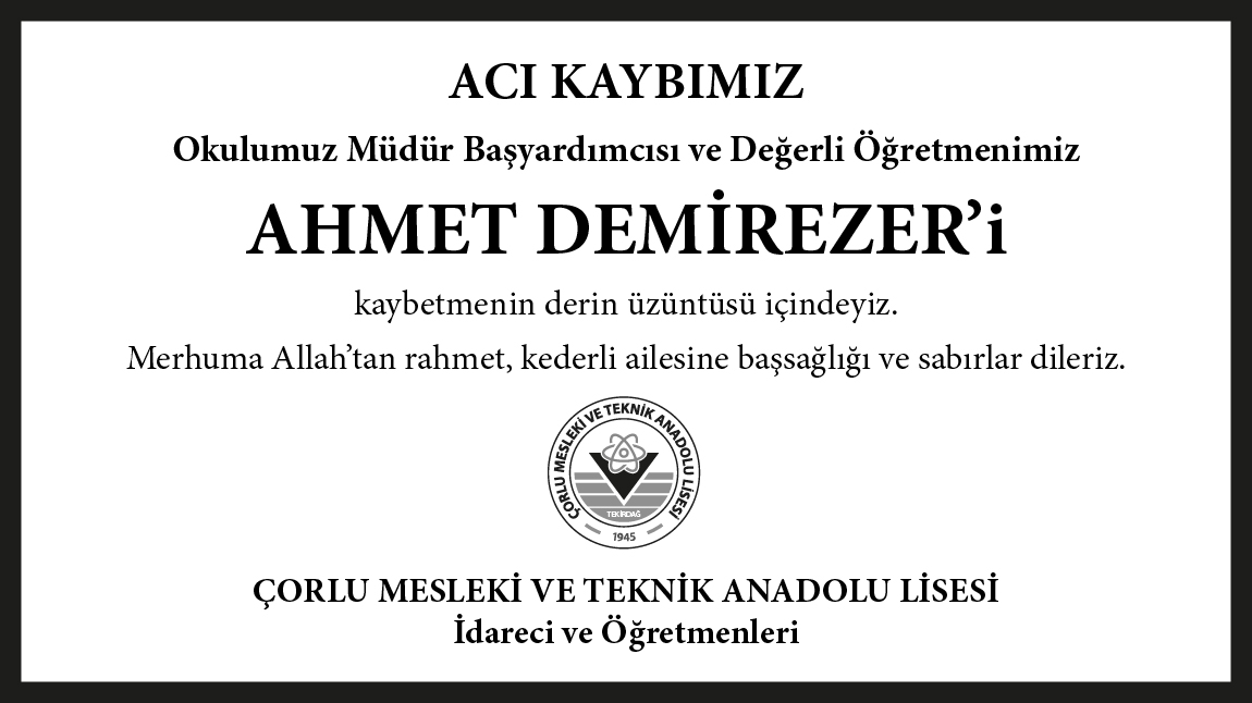 Çorlu Mesleki ve Teknik Anadolu Lisesi tweet media