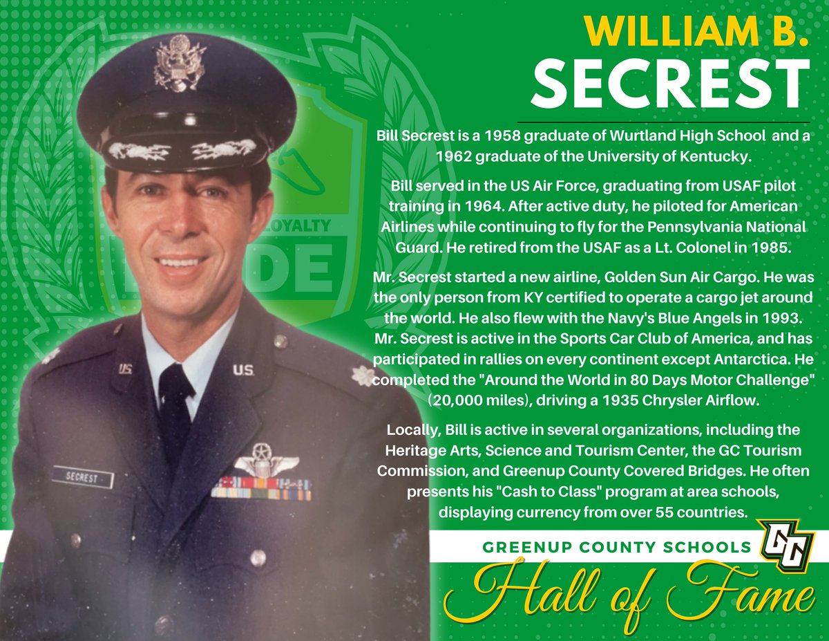 Congratulations to new GCSD Hall of Fame inductee, William B. Secrest!
#GCAllForOne