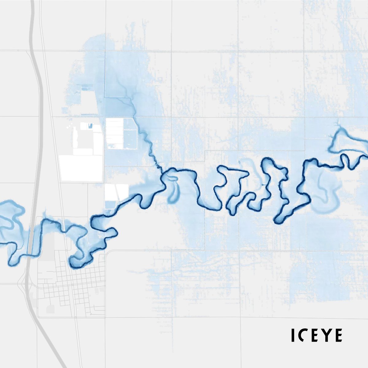 Flood Alert! 🚨 We're analyzing the #flooding along the Red River in the US and Canada caused by spring snowmelt &amp; heavy rains.

We'll share insights about the extent &amp; depth of this inundation in our upcoming Flood Briefing. Subscribe to get it ASAP: bit.ly/3LVfeSU