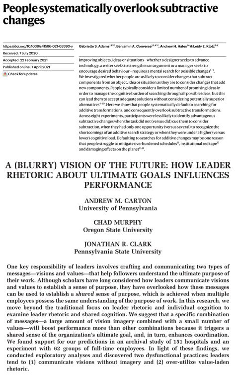 coutifaris's tweet photo. Question: Do organizational cultures require some pruning to grow and prosper?

Evidence: Communicating 5 or more cultural values to employees obscures what the organization stands for, whereas 4 or less illuminates it.

Conclusion: Less may be more when it comes to culture too. https://t.co/AvNhcU8RV2