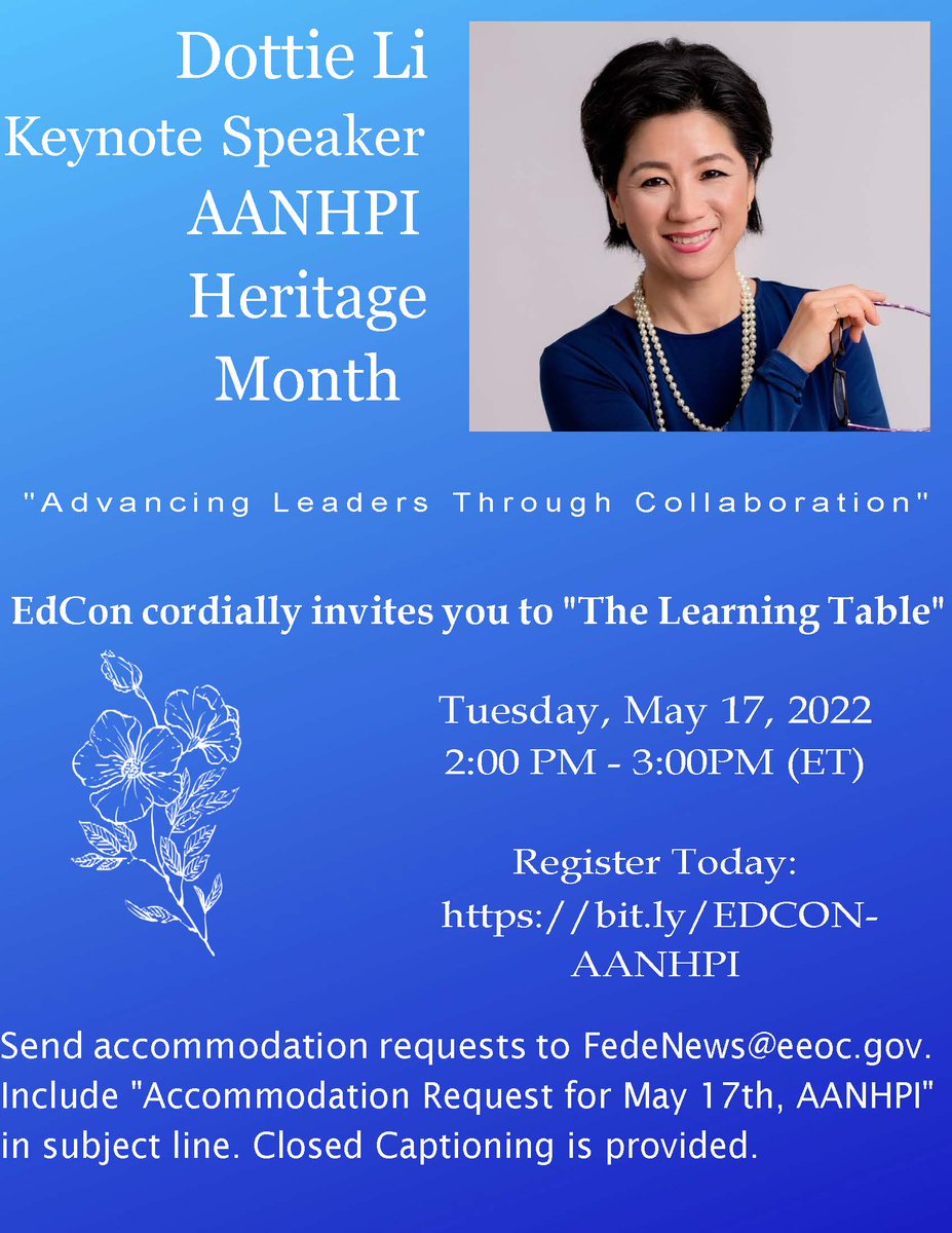 EEOC_OFO's tweet photo. Register Today For @EdConEEOC's AANHPI Heritage Month Event- May 17, 2022- 2:00 - 3:00 PM Eastern Time. https://t.co/RqCvSeLASq #LearnDEIA #DEIA365 https://t.co/oSaoHhwQTk