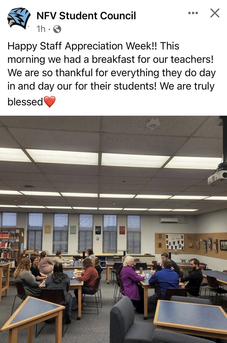 Thanks for breakfast, NFVHS Student Council!