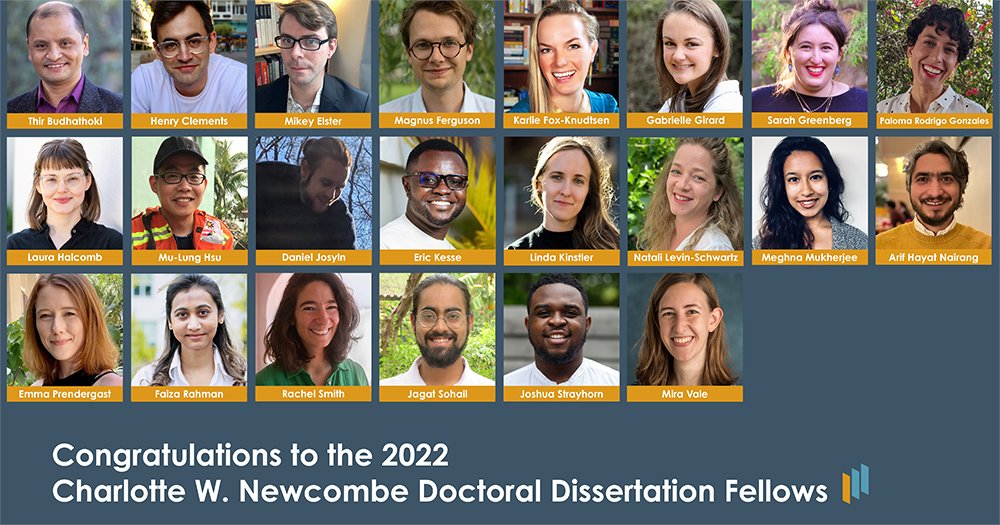 helloCandS's tweet photo. Congratulations to the 2022 Newcombe Fellows, promising scholars addressing questions of religious and ethical values in the humanities and social sciences #CSFellow https://t.co/2DfpwN2J7G https://t.co/9B7wNiR3Wa