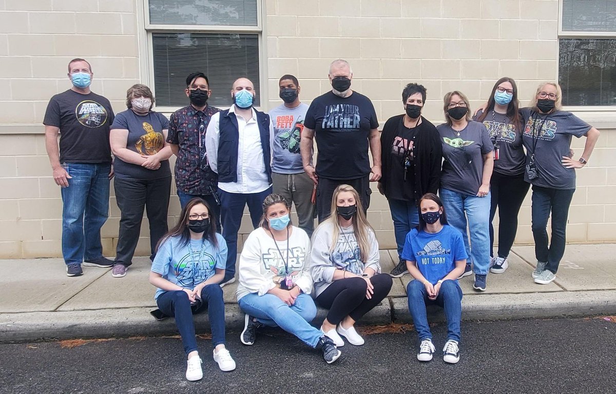 ESCofNJ's tweet photo. Check out the staff at NuView Academy celebrating May 4th and some fun teacher appreciation week celebrations at ALC. #ESCNJ #NuViewNJ #ALCNJ https://t.co/ESoqPUCXhL