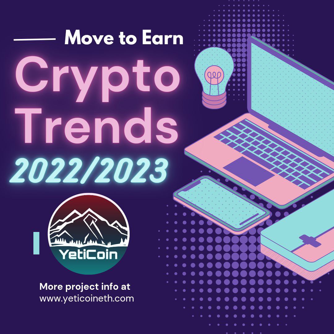 #MoveToEarn trend is heating up &amp; I’m Bullish on @YetiCoinEth! I have no doubt that it will rise &amp; lead the way! So much in the works for this project! Grabbing a bag now is a smart move! NFA DYOR. #YetiCoin #Move2Earn #NFTs #health #fitness #altcoins