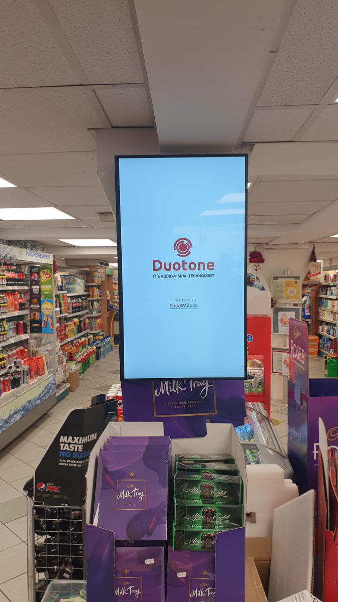 DuotoneLimited's tweet photo. A recent installation completed in @Gala stores across Ireland. 

#DigitalSignage #Marketing #Advertising #Signage #Display #Daybreak #Installation #IrishBusiness https://t.co/BRXfQeK1HL
