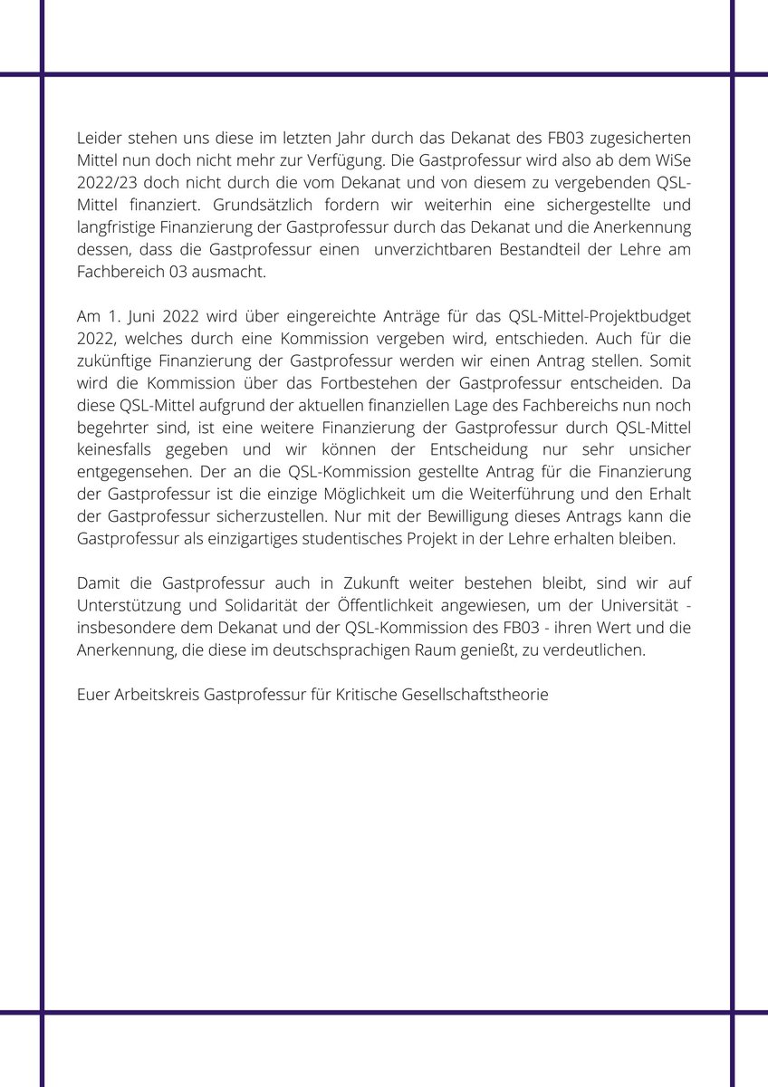 kritischetheoriejlu.wordpress.com Wir brauchen Eure Unterstützung!