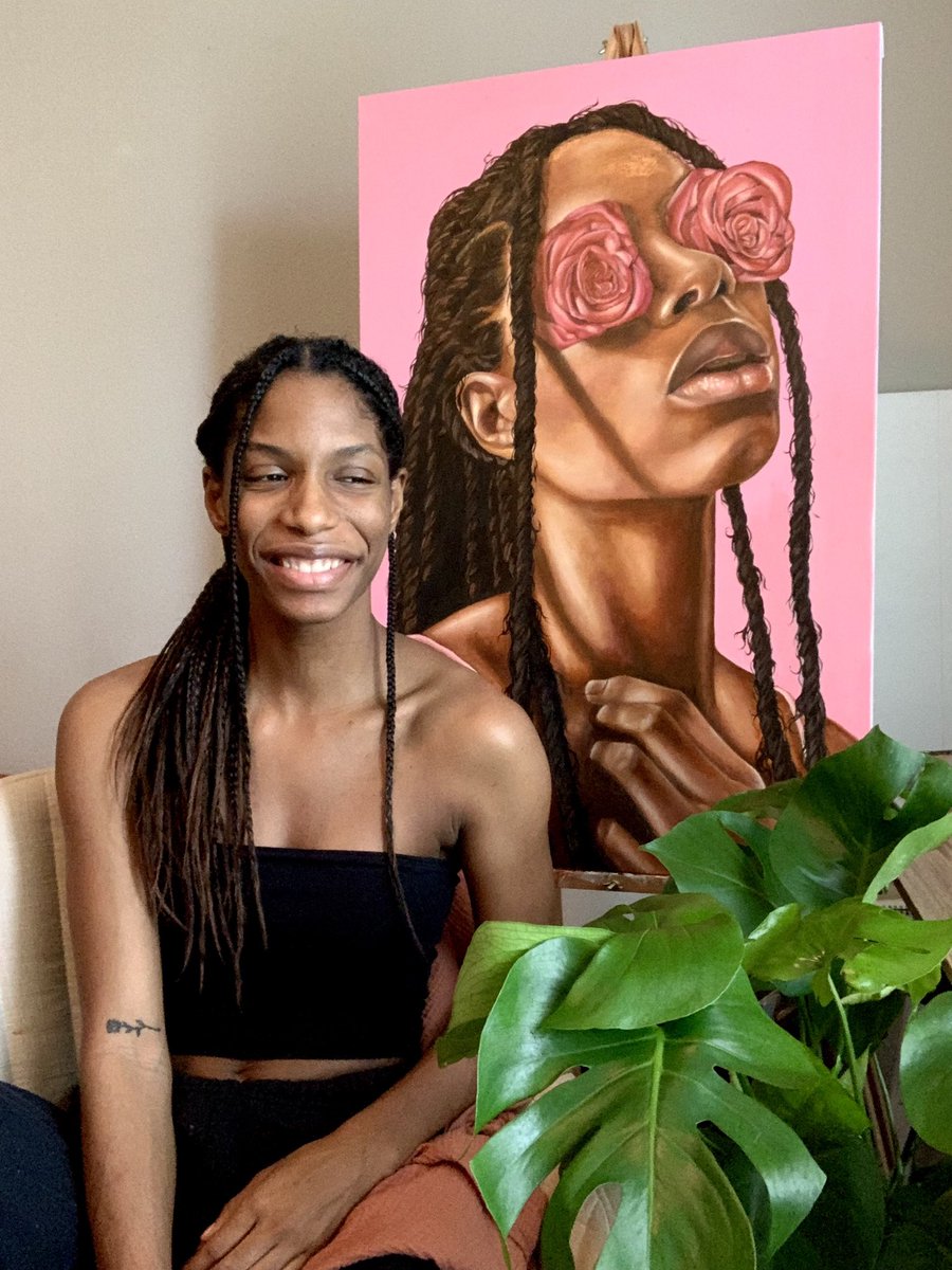 crystheartist's tweet photo. Me and my paintings making a return 🤎 https://t.co/5dWpuUYAhf