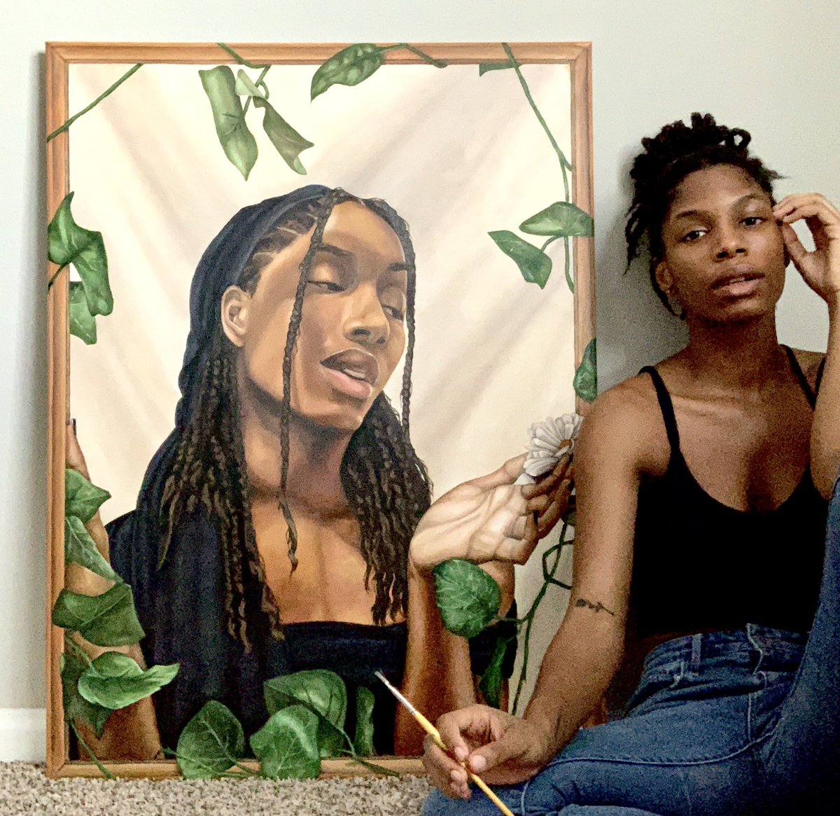 crystheartist's tweet photo. Me and my paintings making a return 🤎 https://t.co/5dWpuUYAhf