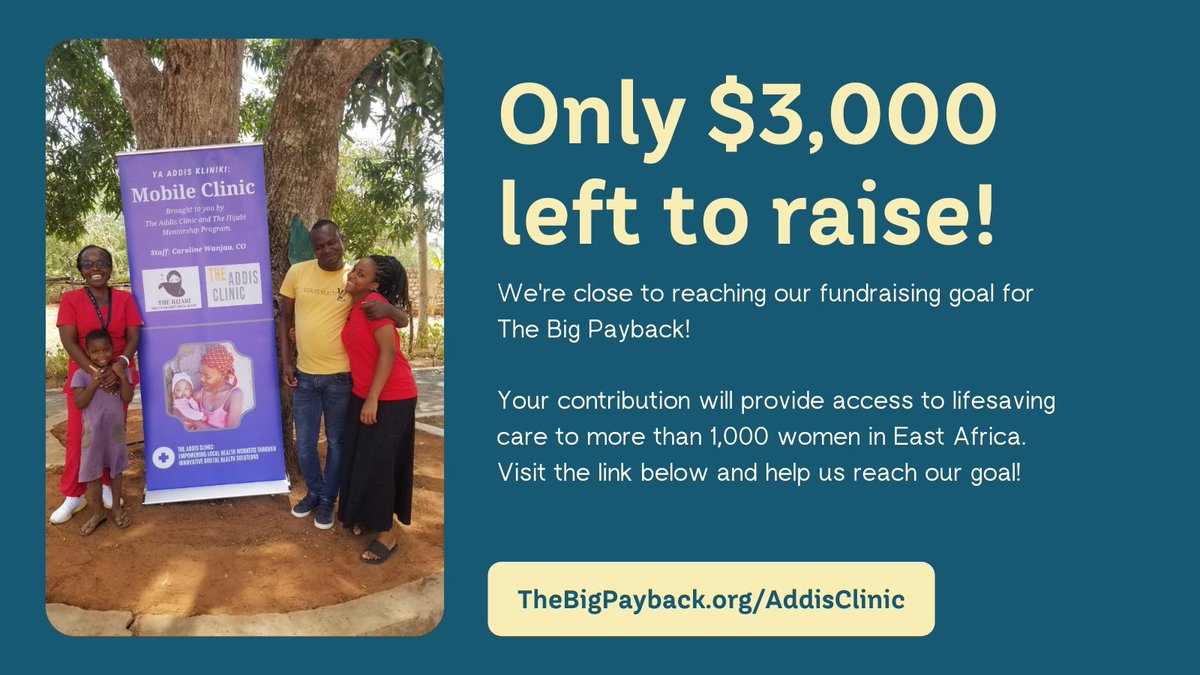 Thank you to everyone who has already donated to our #BigPayback fundraiser! Your support allows us to continue offering lifesaving health services to women in crisis. 

Visit thebigpayback.org/addisclinic and help save a life!