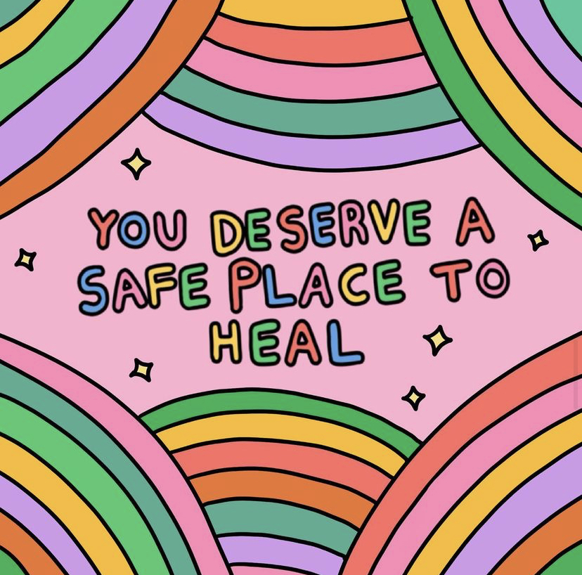 TrevorProject's tweet photo. Healing is possible 🌈 art by hellomynameiswednesday 🎨

If you're struggling, we're here for you: https://t.co/hxtScqt870 📲 #lgbtq https://t.co/ji5LpiuHEC
