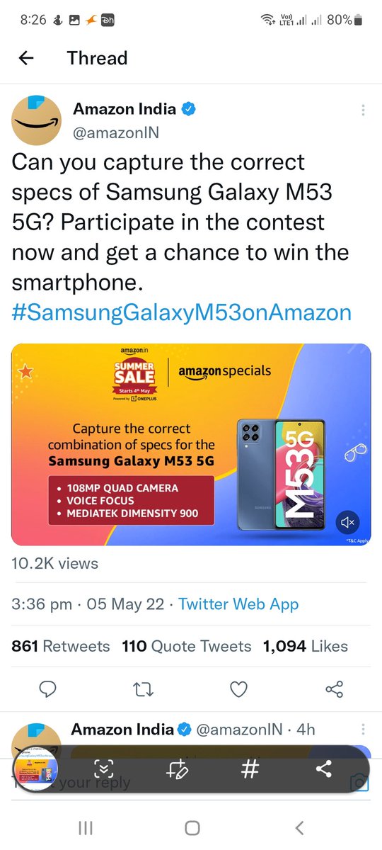 iamdmandal's tweet photo. #SamsungGalaxyM53onAmazon https://t.co/rHAdpHjRSo