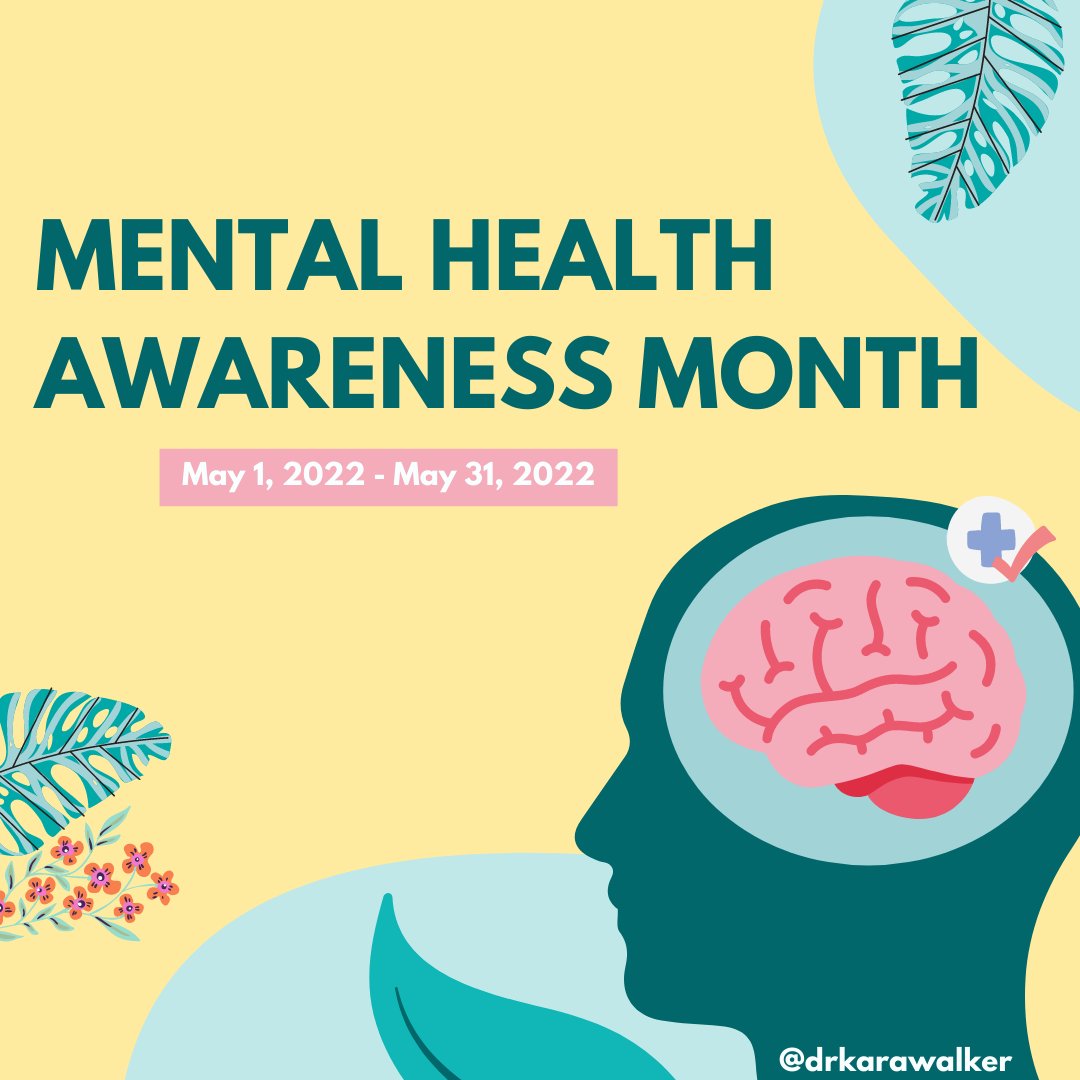 DrKaraWalker's tweet photo. May is Mental Health Awareness Month and each year millions of Americans face the reality of living with a mental illness. Join me and advocate to improve our nation’s mental health system and spread awareness #mentalhealthmonth #stress #gethelp https://t.co/3Tv7QrcxlC