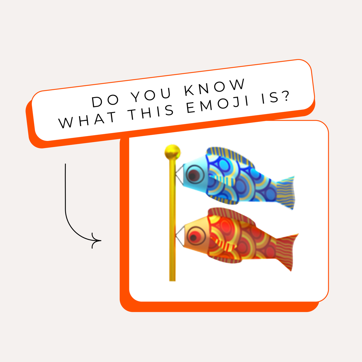 The 🎏 emoji represents the carp-shaped flags hung by families in Japan for Children’s Day, which is TODAY! Each family member gets a different colored flag.