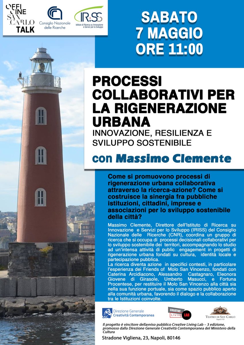 IrissCnr's tweet photo. Come si promuovono processi di #rigenerazioneurbana #collaborativa attraverso la ricerca-azione e la #sinergia fra tutti gli attori del territorio per lo #svilupposostenibile della città? Ne parla Massimo Clemente al Talk #OfficineSanCarlo📅7 maggio h.11👉https://t.co/9bEhz5RCSF https://t.co/udRqvD5cbj