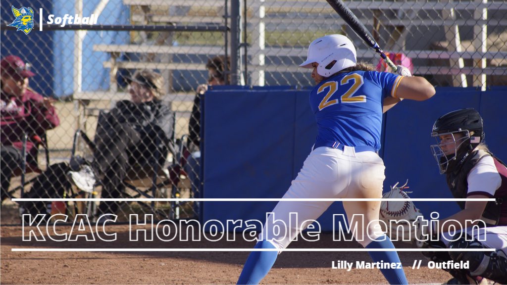 SwedesSoftball's tweet photo. Lilliana Martรญnez
2022 All-KCAC Honorable Mention
Hitting:
.560 SLG
33 RBI
8 HR
8 2B
Pitching:
27.0 Innings Pitched
18 Strikeouts
1 Complete Game
#RockarStockar #Swedes https://t.co/Sx6rdmwbMW