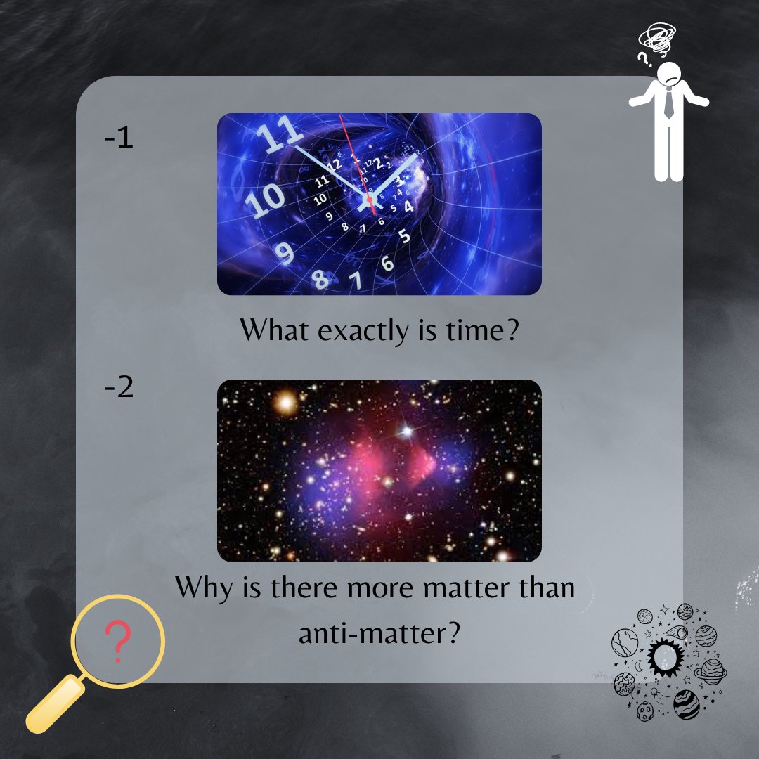 CheckedIt1's tweet photo. Top 6 Unsolved Mysteries of the Universe.

#physics #mystery #universe #blackhole #aliens #dimensions #antimatter #dimensions #darkmatter #time #checkedit #checked_it #educhecked https://t.co/qXnhm0e1K4