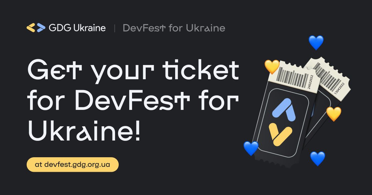 devfest_ukraine's tweet photo. Hey folks!👋
Tickets for DevFest for Ukraine are available now!
Don't miss a chance to learn from the rock star speakers and contribute to a critical cause!
Get your tickets now at https://t.co/hfYF4E06yH
See you in June!
#DevFestForUkraine #StandWithUkraine #dfua #DevFest22 https://t.co/xy3DUdFNzT