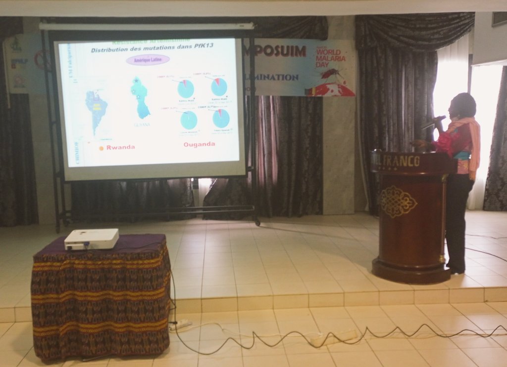 cam_crid's tweet photo. In collaboration with @cam_crid, the @CamerounPnlp is organising a scientific symposium under the theme: challenges and drivers towards elimination, to commomerate the 15th edition of #WorldMariaDay. Prof Eboumbou presenting on Antimalarial Drug Resistance. @lstm_ccr @pamcafrica https://t.co/oay68l886s