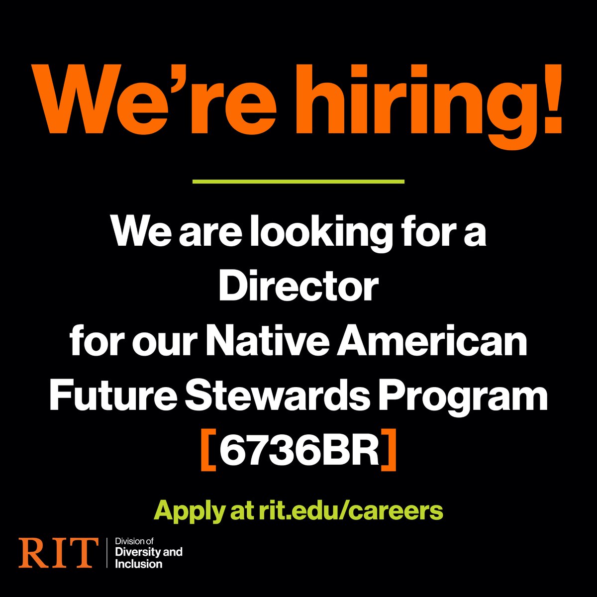 We are looking for a director! If you and anyone you know is interested in helping our #native students here at #RIT check out the job here: bit.ly/3seJS1L