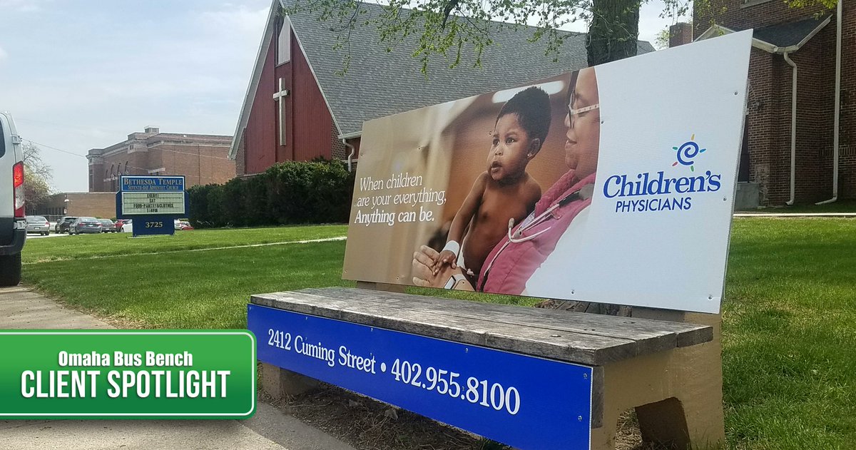 BestBuySignsOma's tweet photo. We’re always pleased to see @ChildrensOmaha return as a client each year and to see their continued support for Metro families. We know it’s never good when your kids aren’t feeling well, so having a place like Children’s with so many locations is a relief. #OmahaBusBench #OOH https://t.co/m2ZBZPAFK4