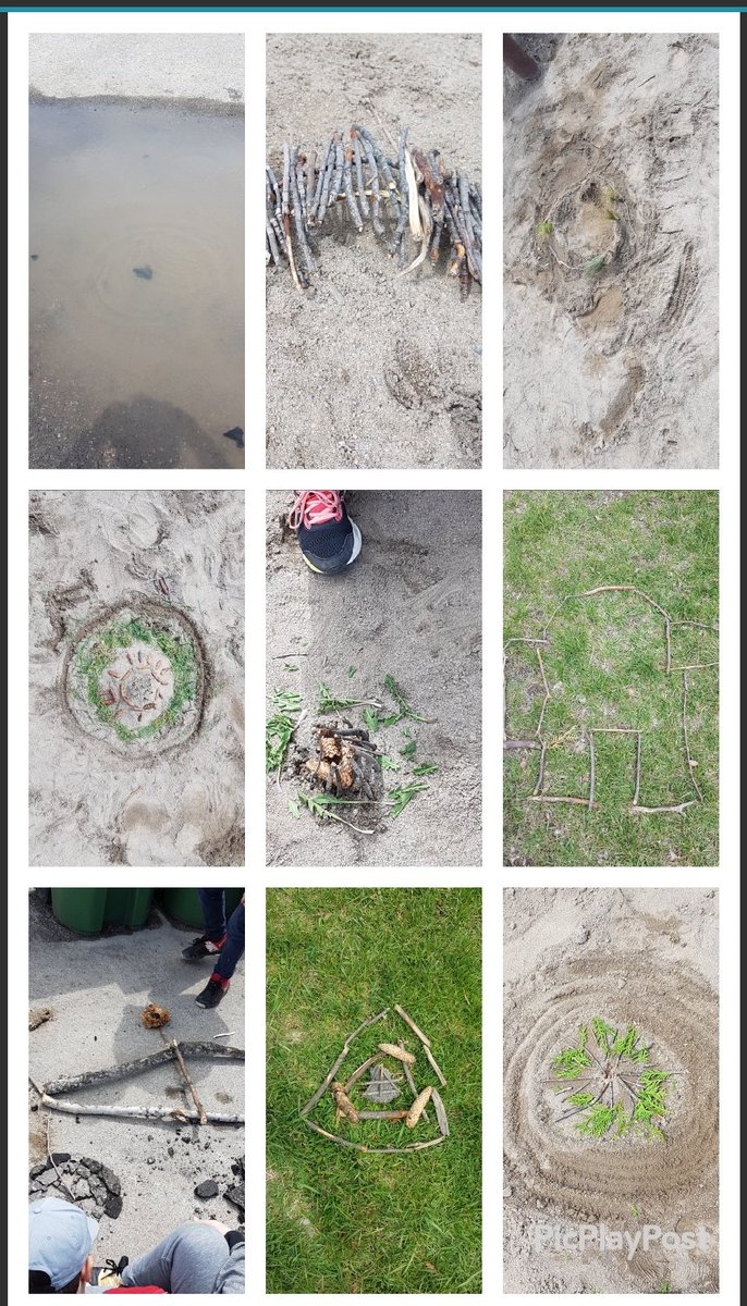 AlaneMartinuzzi's tweet photo. Some very creative and beautiful land art by the Gr 5/6 class yesterday. #CathEdWeek #ocsbGratitude https://t.co/DuTdKiv2xy