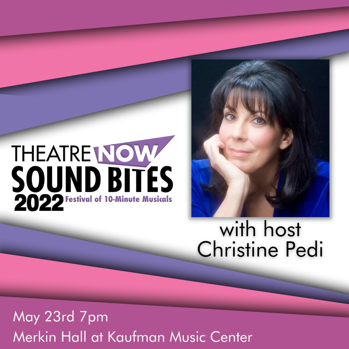 We're thrilled to welcome the incomparable Christine Pedi (Chicago, Forbidden Broadway) as host of this year's SOUND BITES Festival of 10-Minute Musicals! Nine new musicals. One unforgettable night. Info and tix at tnny.org/soundbites
#soundbites #soundbites2022 #newmusicals