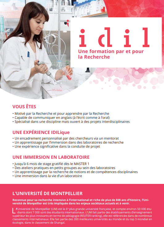 umontpellier's tweet photo. #IDILProgram @IDILProgram Campagnes d'admissions --> Et pourquoi pas une formation « à la carte », par et pour la #recherche à #Montpellier 🔬 ? 
📚 4 mois en cours |🧑‍🔬6 mois en labo
Accompagnement personnalisé par des chercheurs 
➕Plus d’infos : https://t.co/pRhfBHjUPD https://t.co/VepprMlqwR