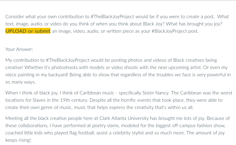 Keep the #JOY rising! #CAU #HBCU #BlackCreatives #TheBlackJoyProject