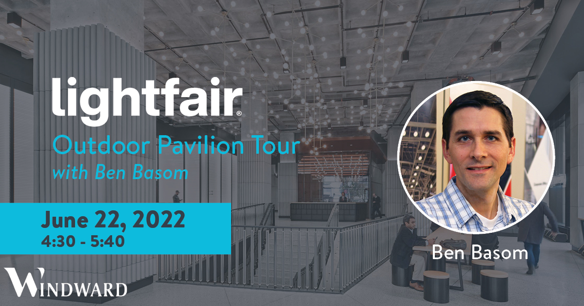 Windward Lighting Studio's Ben Basom has been selected as one of nine lighting designers from around the country to lead tours for other lighting designers at Lightfair—the biggest lighting trade show in the country! Register here: bit.ly/3yb1IWX