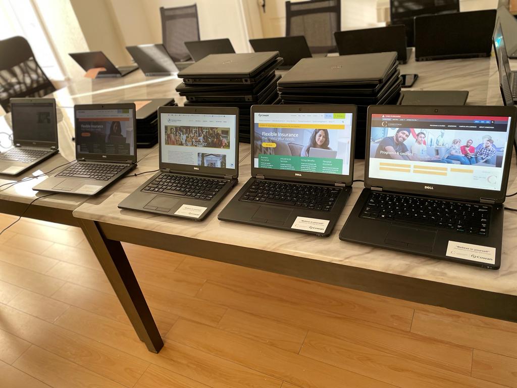 Reception_House's tweet photo. ICYMI: #thankyouthursday♥️ to @CowanFoundation
and @conestogacollege for the donation of 89 ready to use laptops! These laptops will support our newest neighbours to stay connected, and access crucial information and services as they resettle in our community.
#accesstotech https://t.co/xTPxt0cNNg