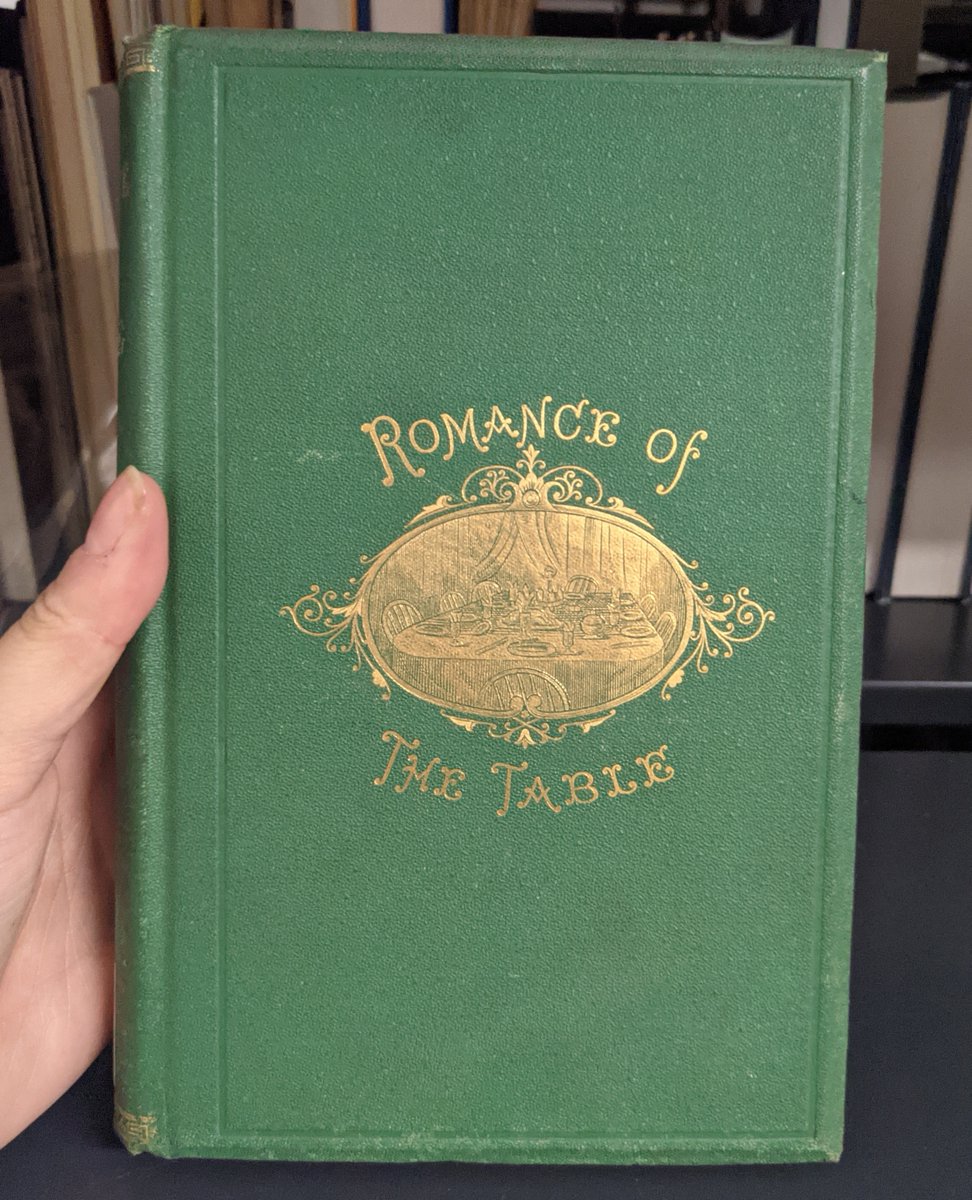 Rutgers_SCUA's tweet photo. Enjoying a little #GreenPublishersBinding with this 1872 copy of "The romance of the table."
#Rutgers #RutgersLibraries #RutgersSCUA #IGLibraries #SpecialCollections #LibrariesofInstagram #PublishersBinding #RareBooks #Bibliophile #Bookstagram https://t.co/X9fTazWk9r
