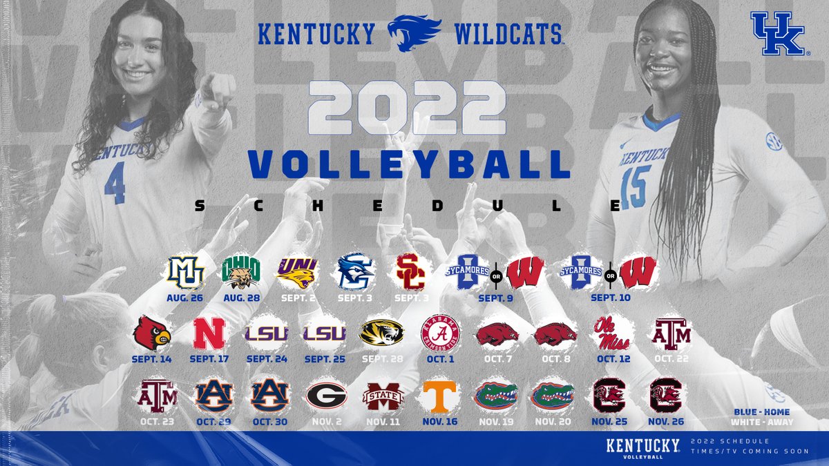 KentuckyVB's tweet photo. 🗓 Mark your calendars!! 🗓

 2⃣0⃣2⃣2⃣ Dates and Opponents! 

🗞 https://t.co/OkojdBbxlD https://t.co/tN2PjV88a1