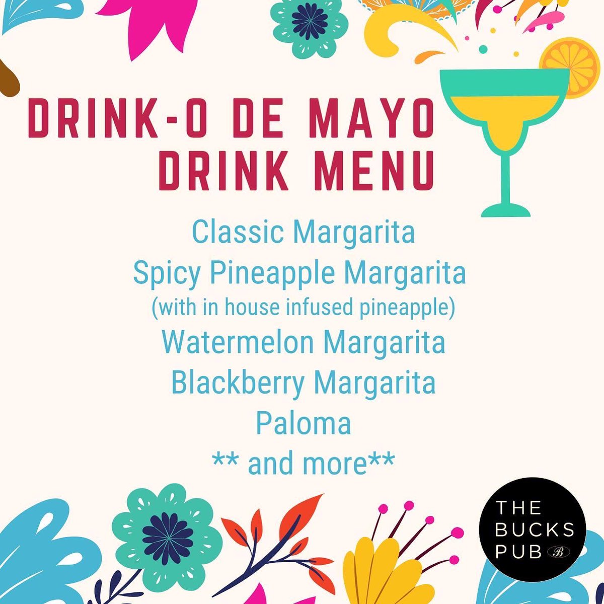 The_Bucks_Club's tweet photo. Happy Cinco De Mayo! 🍸

We will be celebrating Cinco De Mayo at The Bucks Pub with a selection of menu and drink specials!

Give us a call at (215)343-0350 ext 107 or email mare@thebucksclub.com to make your reservations! 📞 

**Open to the public** https://t.co/H8zjnUDM4o