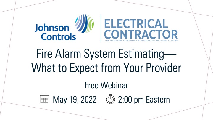 ECmagdotcom's tweet image. Join ELECTRICAL CONTRACTOR Magazine and @johnsoncontrols on May 19 at 2 PM ET for a FREE #Webinar. Learn from industry experts about what to expect from your provider on fire alarm system estimating🔥

Register now 🔗 hubs.ly/Q019bq310