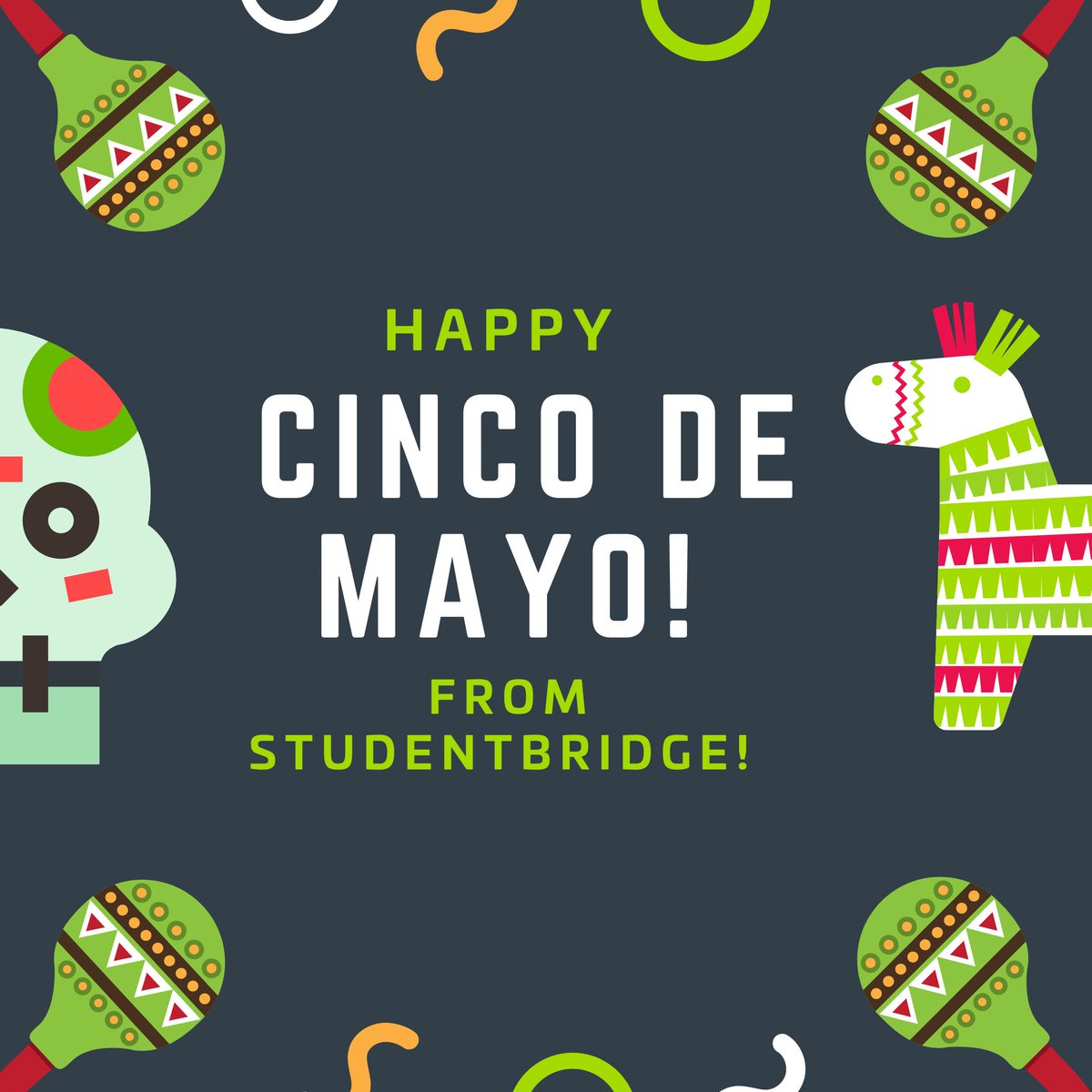 MyStudentBridge's tweet image. This will be the only week of the year where we're all allowed to change Taco Tuesday to Taco Thursday. Happy Cinco De Mayo from StudentBridge! 🌮

#cincodemayo #5demayo #learnings #culture