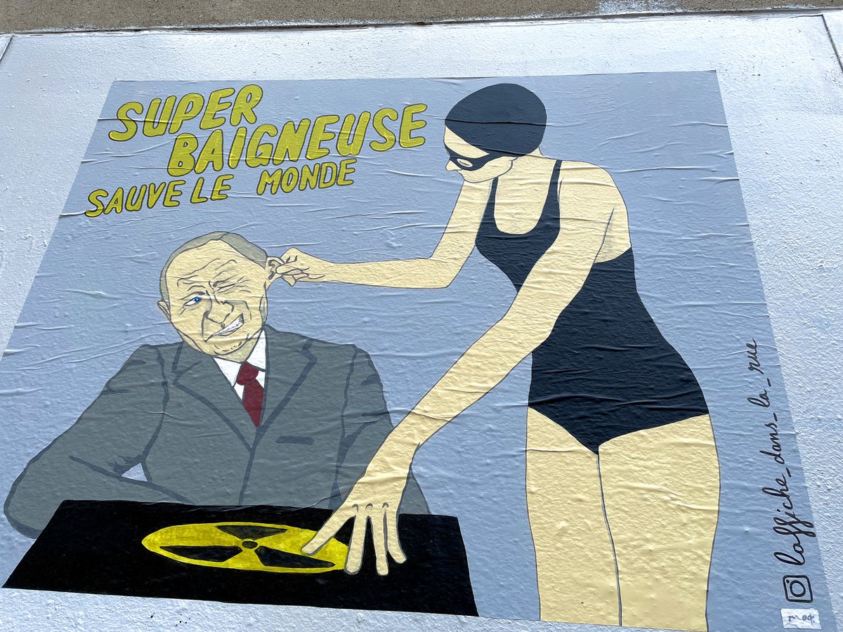 Citizenmagpie's tweet photo. The Super Swim Lady saves the world

#muralart #streetphotography #StreetArt #Poutine #politicalart #illustration #illustratora @AguilarFria https://t.co/2FPHWe7TYJ