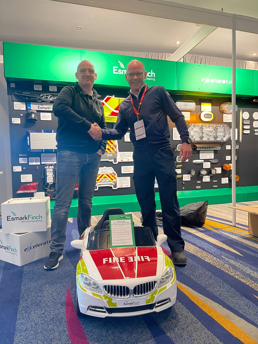 esmarkfinchirl's tweet photo. Congratulations to Niall Murray from Limerick fire service who won the draw for the mini fire car. Hopefully, the battery will hold up on the long drive home. https://t.co/tQhVlc5nhw