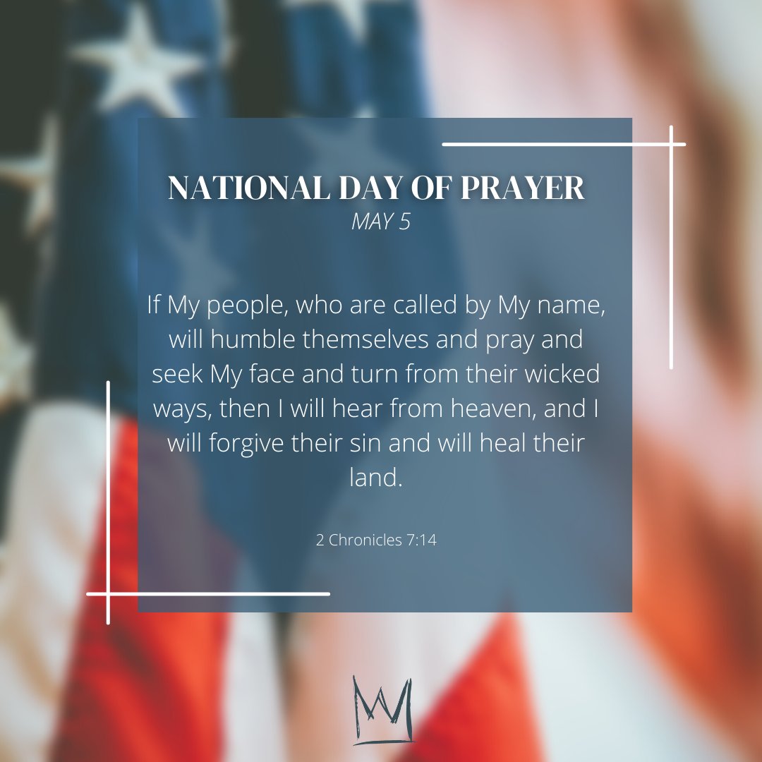 Today is the National Day of Prayer. We invite you join with believers all over the nation in prayer today. Pray for wisdom. Pray for healing. Pray for revival. It starts with us.