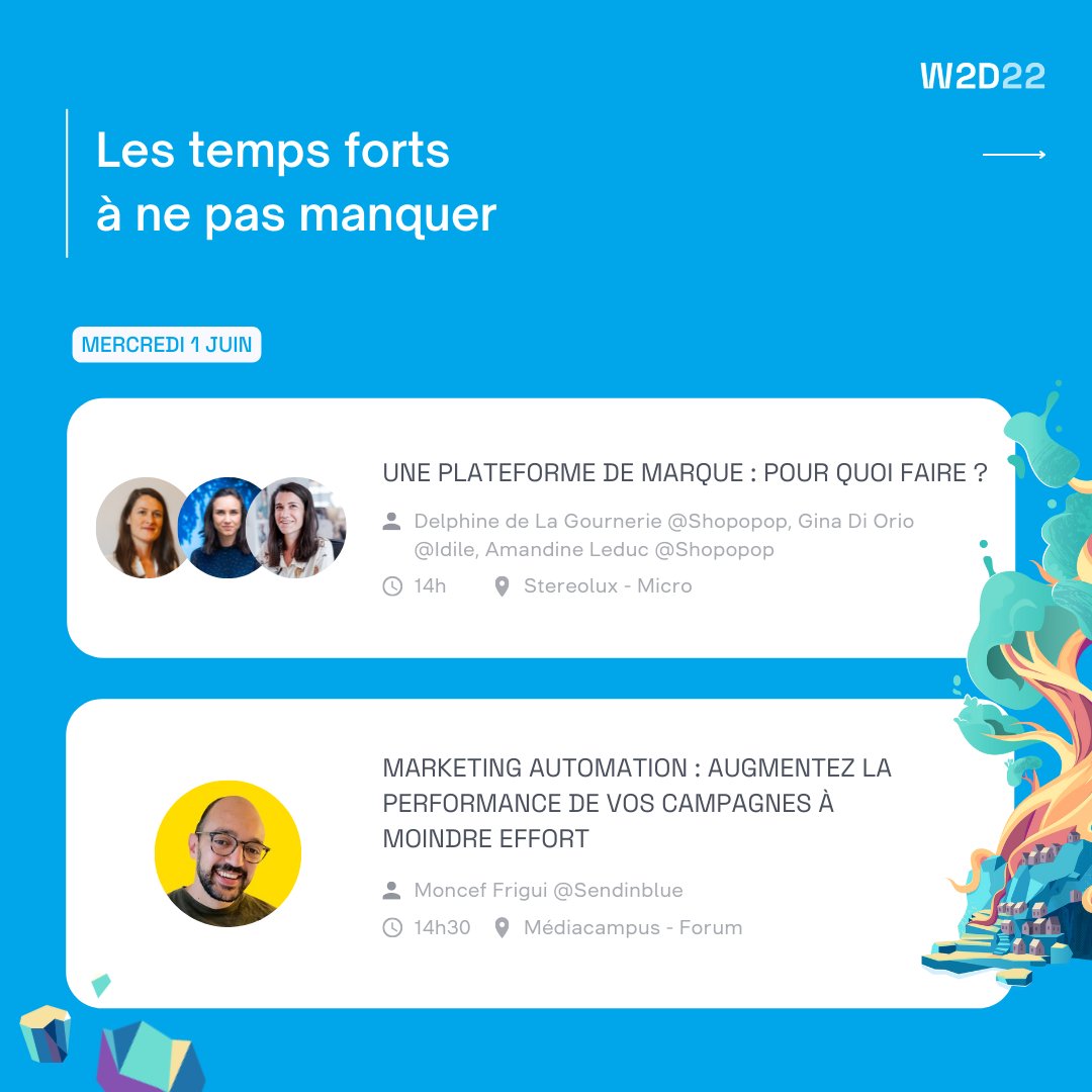 web2day's tweet photo. 𝐋𝐚 𝐭𝐡𝐞́𝐦𝐚𝐭𝐢𝐪𝐮𝐞 𝐥𝐚 𝐩𝐥𝐮𝐬 𝐯𝐞𝐧𝐝𝐞𝐮𝐬𝐞 𝐝𝐮 𝐖𝐞𝐛𝟐𝐝𝐚𝐲 𝐟𝐚𝐢𝐭 𝐬𝐨𝐧 𝐫𝐞𝐭𝐨𝐮𝐫. 📊
#automatisation marketing, algorithmes réseaux, #copywrighting : aiguisez votre image de marque avec la prog Marketing & Com du Web2day ➡️ https://t.co/706GpMJgAt https://t.co/wCyI87Sj3t