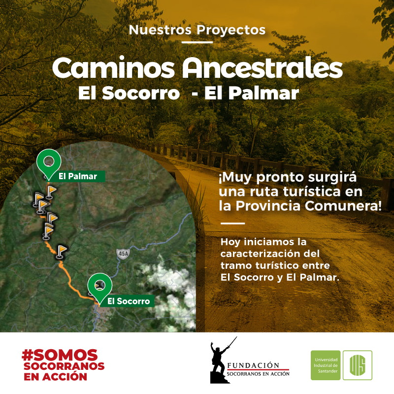 socorranos's tweet photo. Nuestro #ProyectoTurístico en la #ProvinciaComunera avanza. Hoy inicia caracterización del tramo El Socorro-El Palmar, con el apoyo del Semillero de Investigación de #TurismoSostenible y #Territorio de la @SedeUISocorro y la Alcaldía de @PalmarSantander 
#Somosocorranosenacción https://t.co/KsoOexKPwF