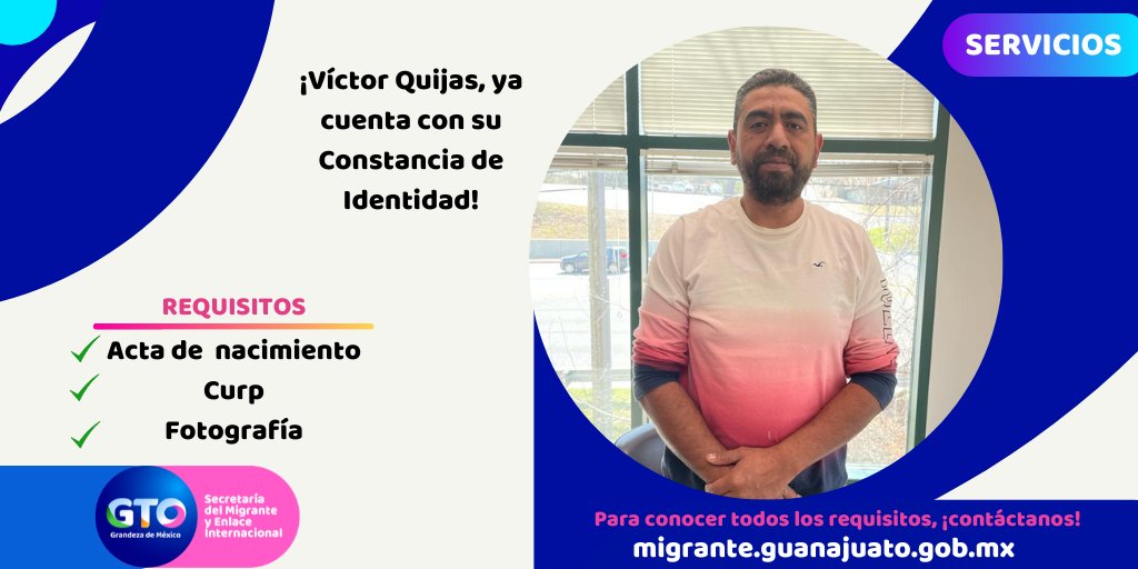 derechosgente's tweet photo. #DatoMigrante
Así como el señor Víctor Quijas, oriundo de #Irapuato, si vives en #EEUU y necesitas de una Constancia de identidad, en nuestras oficinas de Enlace-Gto en #EEUU te podemos asesorar.
¡Ubícalas📍!
https://t.co/YCXtHXWc3T https://t.co/IaWH8BPaFw
