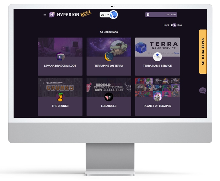 HyperionYield (@hyperionyield) on Twitter photo Due in our next release:
NFT-Viewer on the Hyperboard
terra.hyperionyield.app
#Terra #hyperionyield $LUNA $UST <a href="/terra_money/">Terra 🌍 Powered by LUNA 🌕</a> #TerraNFT
<a href="/galactic_punks/">Galactic Punks</a> <a href="/LunaBulls/">Mohammed Israil</a> @Lunaverse_io <a href="/Hero_NFT_/">HERO NFT ⚔️</a> @_GalacticAngels <a href="/Wagmimonkeez/">WAGMIMONKEEZ</a>
<a href="/Levana_protocol/">Levana Perps</a> @TerraBase_ Due in our next release:
NFT-Viewer on the Hyperboard
terra.hyperionyield.app
#Terra #hyperionyield $LUNA $UST <a href="/terra_money/">Terra 🌍 Powered by LUNA 🌕</a> #TerraNFT
<a href="/galactic_punks/">Galactic Punks</a> <a href="/LunaBulls/">Mohammed Israil</a> @Lunaverse_io <a href="/Hero_NFT_/">HERO NFT ⚔️</a> @_GalacticAngels <a href="/Wagmimonkeez/">WAGMIMONKEEZ</a>
<a href="/Levana_protocol/">Levana Perps</a> @TerraBase_