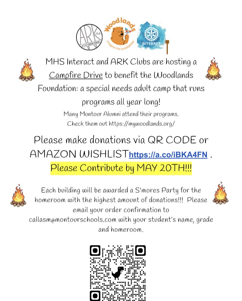 Montour Community ... Please support this AMAZING cause that gives fabulous experiences to many of our Montour Alumni!!!  Your Homeroom can WIN a S'mores Party if you have the highest amount of donations!!!
