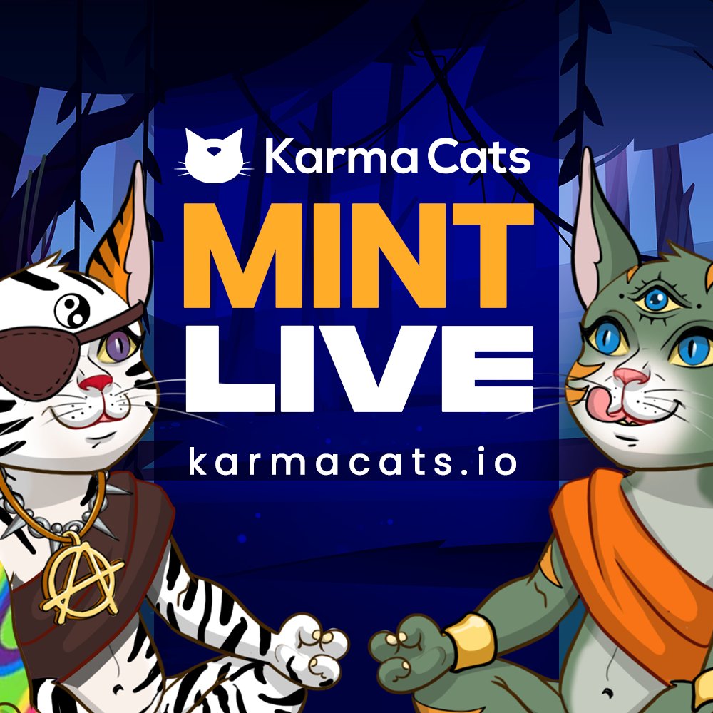 PUBLIC SALE IS LIVE 🎉
 
Mint here: mint.karmacats.io
 
🚀🚀🚀