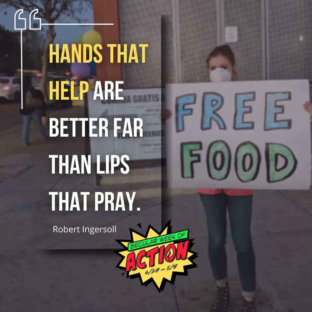 gohumanityworld's tweet photo. While this religious right is on its knees for National Day of Prayer today, we'll be on our feet helping people in need for Secular #WeekOfAction. https://t.co/J2r4daSsbQ
#SecularAction #Action4Unhoused https://t.co/eiO1je38SN