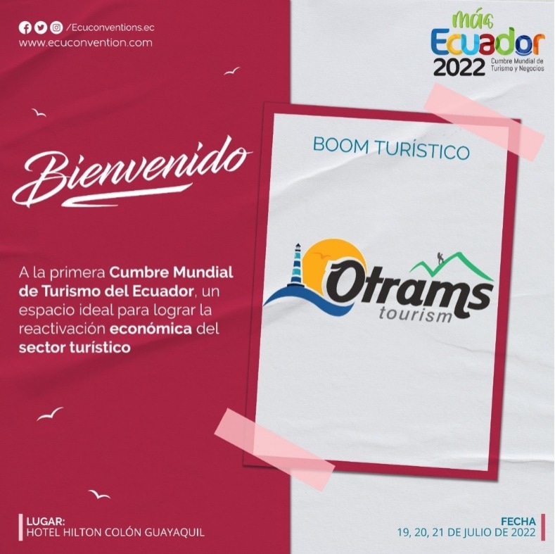 ecuconventionEC's tweet photo. 🌎 #MasECUADOR, Primera Cumbre Mundial de #Turismo y #Negocios 2022
•
Agradecemos la participación de @OTRAMSTOURISM operadora turística que formará parte del 💥#BoomTuristico💥 brindando las mejores ofertas turísticas💲✔️
•
⭐ Más Ecuador
Producto exclusivo de #Ecuconventions https://t.co/B6nUKpz6Iy
