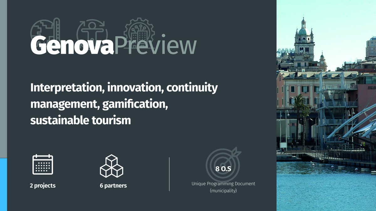 ResilientGenoa's tweet photo. GENOA PREVIEW: the action that sizes the opportunities offered by the #digital transition with a view to preserve and enhance the cultural heritage and the identity elements of the erritory.

Download the document 👉 https://t.co/XIlpY8bwa1

#technology #genoa2050actionplan https://t.co/MhPn3j7zzn