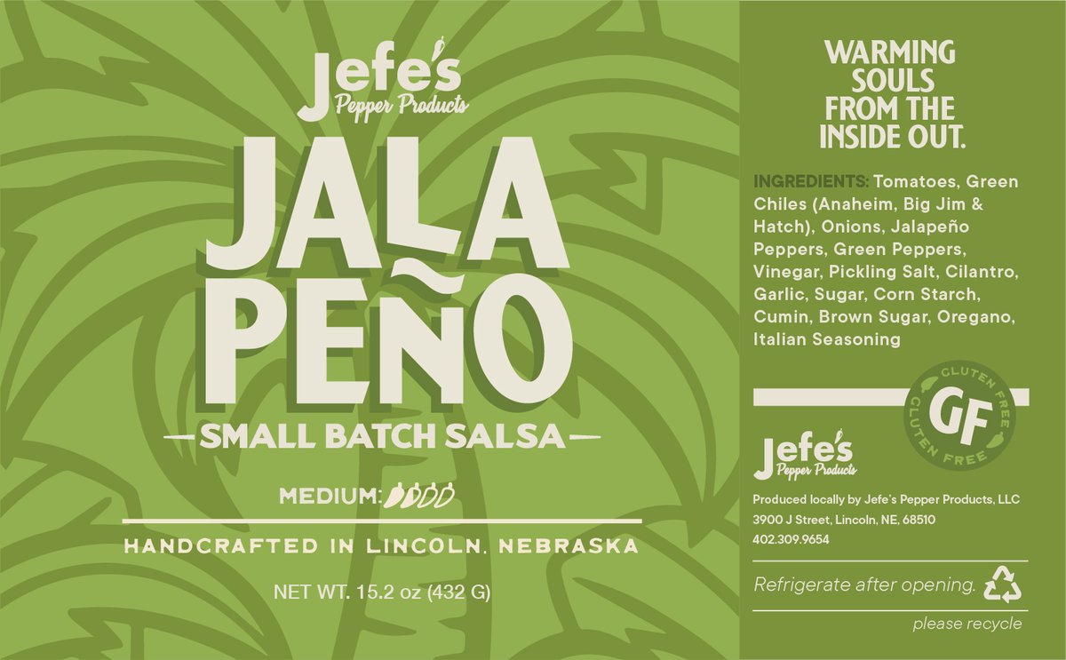 agency877's tweet photo. We spiced up hot sauce and salsa labels for Jefe's Pepper Products, a Lincoln-based company that grows and produces its own delicious variety of strong condiments. https://t.co/veAn39dTUX