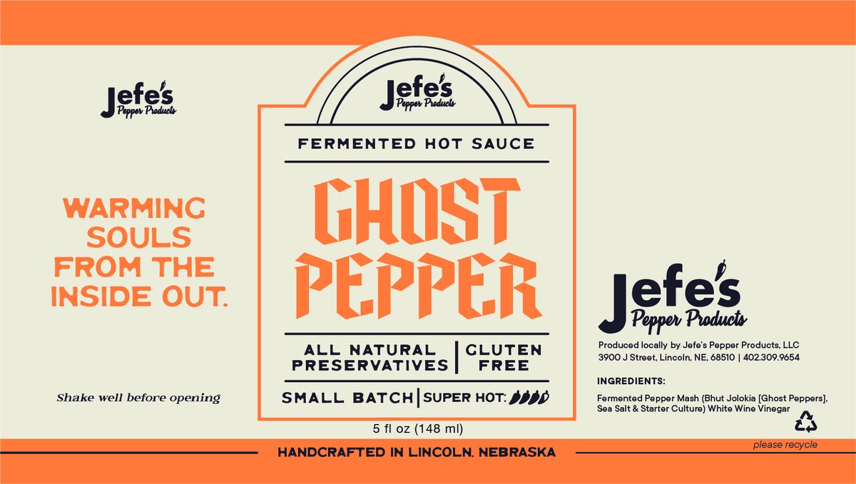 agency877's tweet photo. We spiced up hot sauce and salsa labels for Jefe's Pepper Products, a Lincoln-based company that grows and produces its own delicious variety of strong condiments. https://t.co/veAn39dTUX